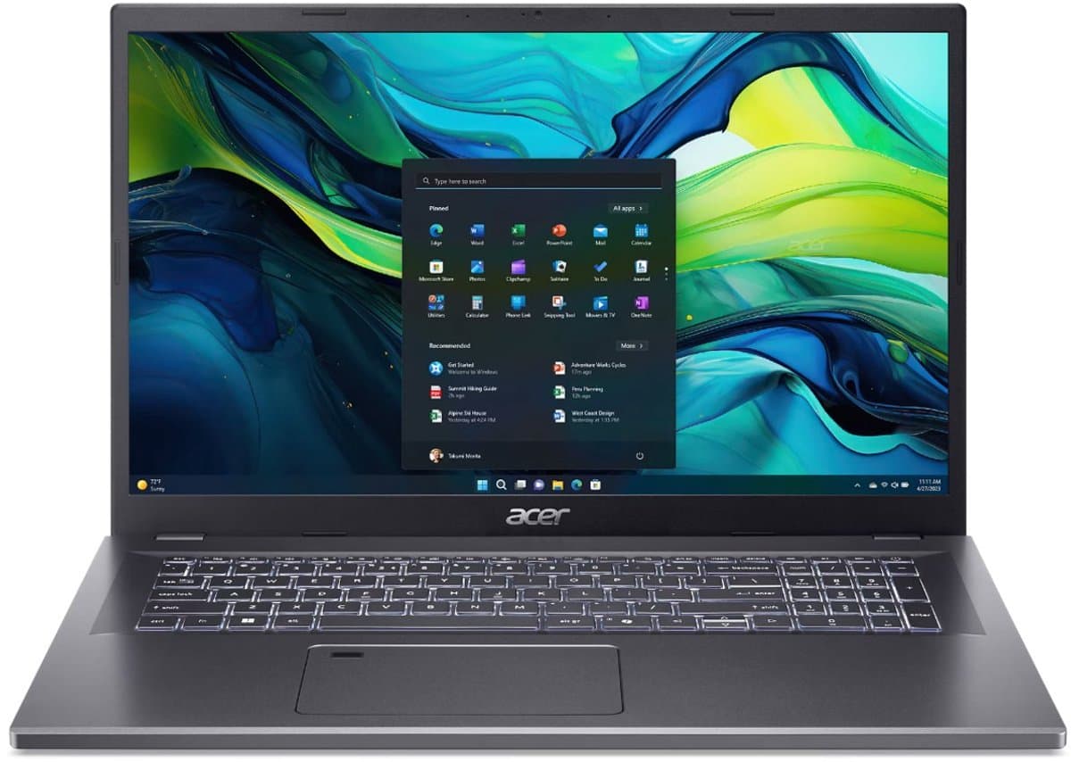 Acer Aspire 17 A17-51M-78SA - 17.3" FHD -Core 7 150U - 16GB RAM - 512GB SSD - W11 Home — afbeelding 1