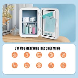 SVN® Skincare Fridge - Mini Koelkast 8 Liter – Met Spiegel en Verlichting - Mini Fridge - Wit - ‎20cm x 26cm x 30cm — thumbnail 4