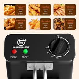 Friteuse Roestvrij Staal - Frituurpan Elektrisch - Knapperige Snacks Maken - Koude Zone Technologie - 3 Liter Capaciteit - Zilver — thumbnail 2