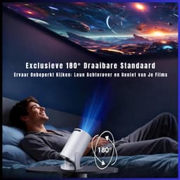 SAVI® Draagbare beamer - Beamer - Projector - Mini Beamer - Wit- 18cm x 17cm x 12cm — thumbnail 2