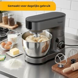 Krachtige Keukenmixer - Standmixer Deeg - Professioneel Bakken - 6.5L Kom Digitaal - 42x22x36cm - Antracietgrijs — thumbnail 2