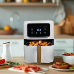 Heteluchtfriteuse - Airfryer - Gezond Koken - Keramische Coating - 6.9 Liter - Wit — thumbnail 2