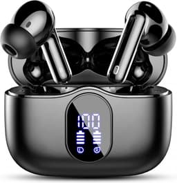 SBG Draadloze Oordopjes - Noise Cancelling - Headset - Bluetooth 5.4 - Earbuds oplaadcase - LED Display - Met Microfoon - Extra dopjes - Zwart — thumbnail 1