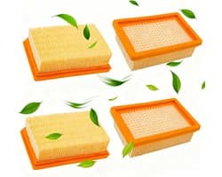 4 Stuks Voor KäRcher Stofzuigerfilterset - Filter Voor Stofzuiger -Vlakfilter Compatibel KäRcher Wd4/Wd5/Wd6/Mv4/Mv5/Mv6 Vlakfilter