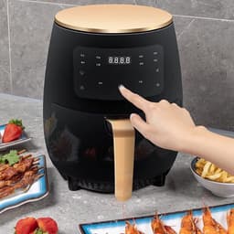 Heteluchtfriteuse - Airfryer - Hetelucht Circulatie Kooktoestel - 4,5L - 1400W - Smarttouch AirFryer - Intelligente diepeluchtfriteuse - Zwart — thumbnail 5
