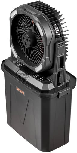 VEVOR Campingventilator, 2700 Rpm Motor, Vernevelingsventilator, Vernevelingsventilator met 9l Watertank, 10000mah Accu, 4 Windsnelheden en 5 Lichtstanden, Draagbare Staande Ventilator voor Kamperen, Vissen en Reizen — thumbnail 2