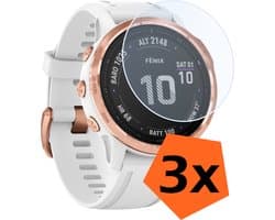 Screenprotector - Geschikt voor Garmin Fenix 6s Pro Screenprotector Bescherm Glas - Screen Protector Geschikt voor Garmin Fenix 6s Pro Screenprotector Tempered Glass - 3 PACK