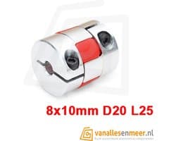 Flexibele Motorkoppeling 10 naar 8mm cnc