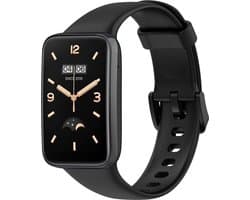 Siliconen Smartwatch bandje - Geschikt voor Xiaomi Smart Band 7 Pro siliconen bandje - zwart - Strap-it Horlogeband / Polsband / Armband