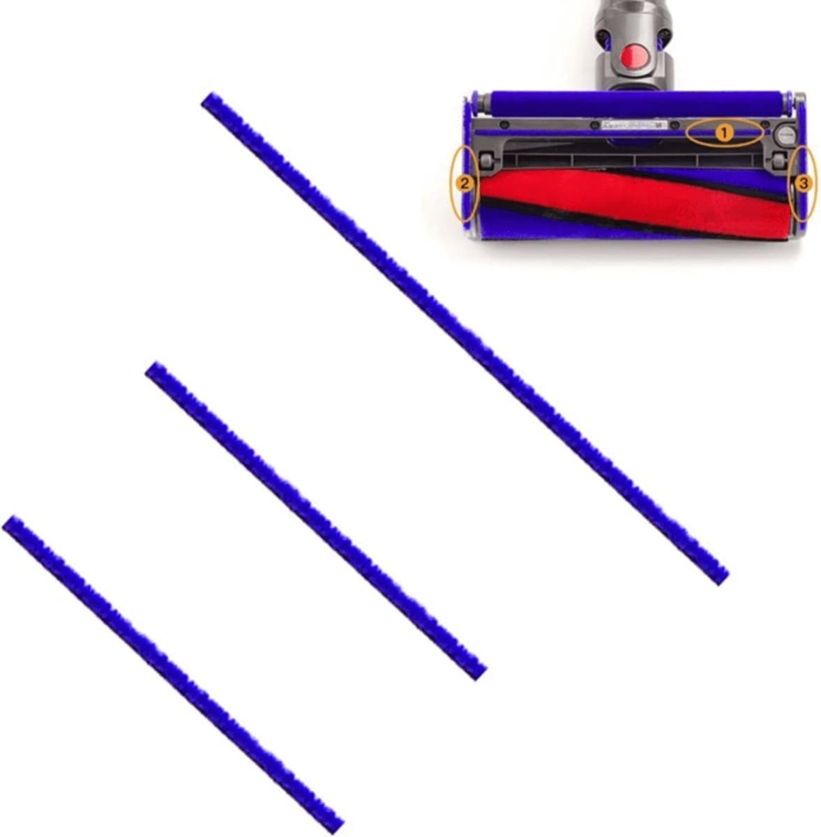 3x Zachte Pluche Vilt Strips Voor Dyson V6 V7 V8 V10 V11 Stofzuiger SoftRoller Hoofd Vervanging Accessoires Onderdelen — afbeelding 1