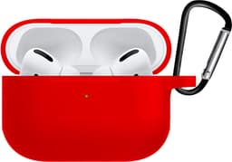Case - Geschikt voor Apple AirPods Pro 2 - Siliconen Hoes met Clip - Silicone Hoesje Cover - Rood — thumbnail 3
