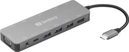 Sandberg - 136-45 - USB-C 13-in-1 Travel Dock - Grijs — thumbnail 1