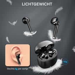 Nubex® Draadloze Oordopjes met Oplaadcase - Bluetooth - Sport Earbuds - Oortjes - Zwart — thumbnail 4