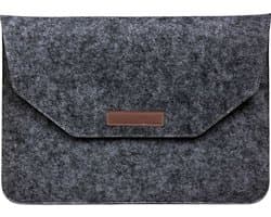 Vilt Laptop Sleeve 11 tot 12,6 inch - Zwart - Dames/Heren - Laptophoes met Opbergvakken - Luxe Laptopsleeve - Tas