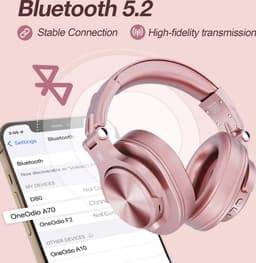 OneOdio Fusion A70 Roségoud – Draadloze Over-Ear Koptelefoon – DJ & Studio – Hi-Res Audio — thumbnail 8