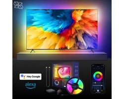 Glowinh Premium Tv Backlight- Led Verlichting - 40-50 Inch - Ambilight - Ambient Light - Led Verlichting TV - Led Strips - Ledstrip - Led Light Strips - App Tuya/Smartlife- Led Strips - Led Light - Gaming - Tv - Laptop - Alexia & Google
