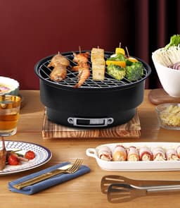 Barbecue Houtskool Grill Roestvrij Staal Draagbare Camping Roker Grill - Tafelblad Houtskool Barbecue Stove — thumbnail 5