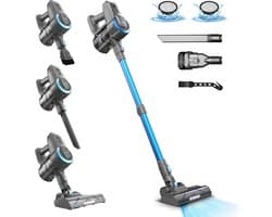Ultralichte accustofzuiger - 20.000 pa zuigvermogen - draadloze handstofzuiger - 40 minuten looptijd - voor dierenharen en tapijt
