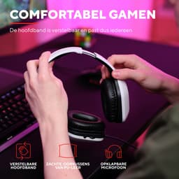 Trust GXT 415W Zirox - Bedrade Gaming Headset - voor PC, PS4, PS5, Xbox & Switch - Stereo - Wit — thumbnail 3