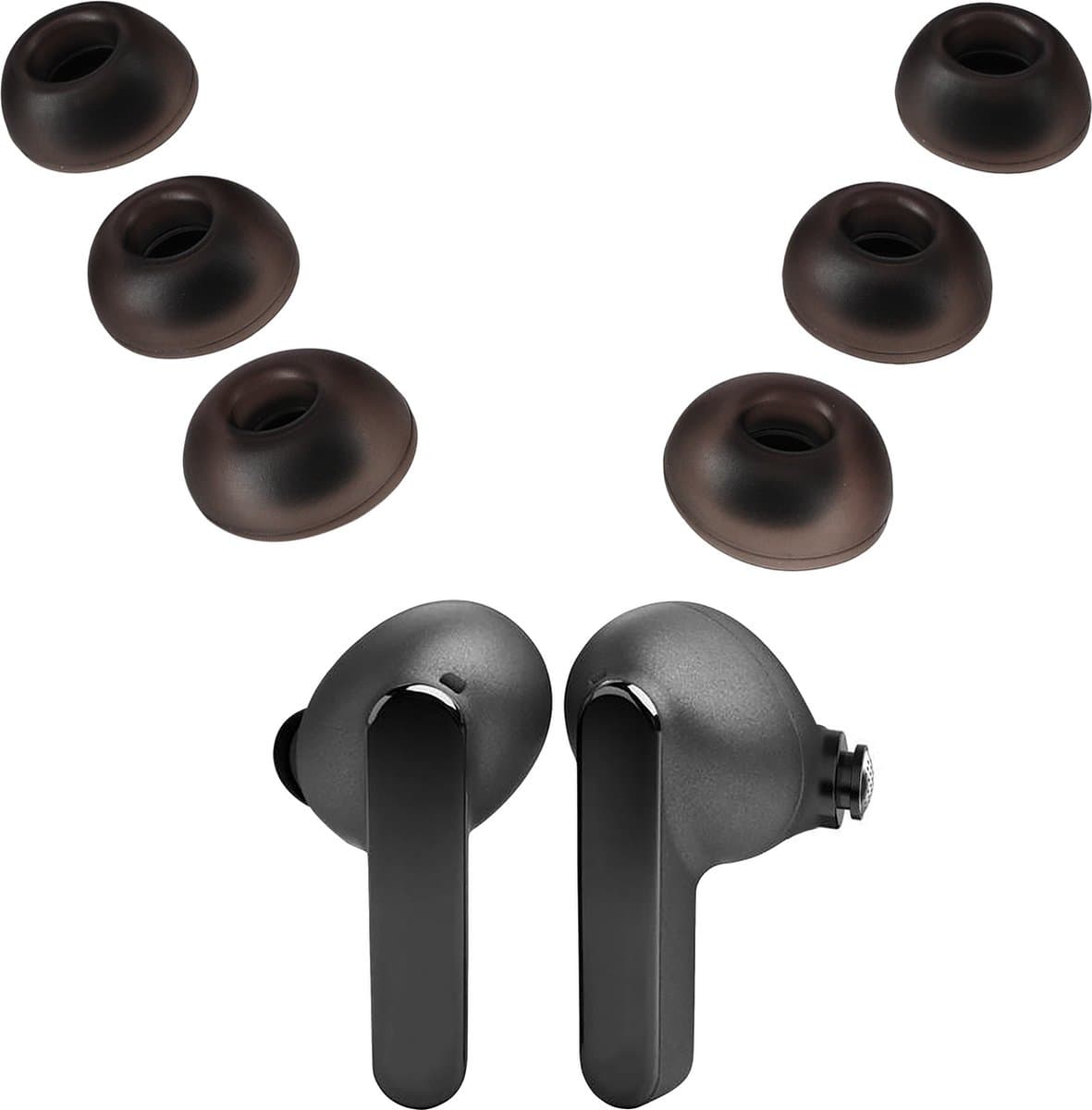 kwmobile 6x cover voor in-ear oortjes geschikt voor JBL Live Pro 2 TWS - Vervangende oordopjes in poederroze — afbeelding 1