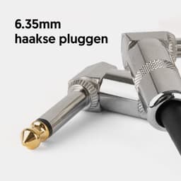 2 stuks Áengus Black Tweed patchkabel - 6.35mm mono jack plug haaks/haaks - 15 cm — thumbnail 2