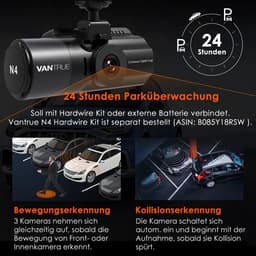 Vantrue N4 3 Lens Dashcam 1440P+1440P+1080P auto-camera, 4K 3840 x 2160P voor infrarood nachtzicht, 24/7 parkeermodus, WDR 2,45 inch IPS, hittebestendig supercondensator dashcam G-sensor max 512 GB — thumbnail 5