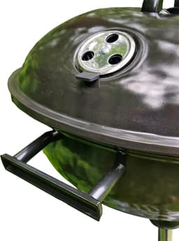 Premfy Luxe Kogelbarbecue - Houtskoolbarbecue - Ronde Barbecue op Wielen - SET met 2 Grillrollen, BBQ Hoes, en Grilltangen SET - 46x76 cm - Instelbaar Luchtrooster - Grilloppervlak Ø 45 cm - Met As Vanger - Zwart — thumbnail 3