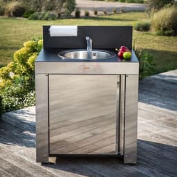 Eno - Buitenkeuken - Modulo met spoelbak - Inox - HPL - 80 cm — thumbnail 2