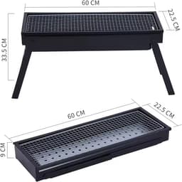 Tafel BBQ | Houtskool barbecue | Opvouwbare inkapbare ruime tafel BBQ voor camping reizen vakantie compact | opvouw inklap reis kolen BBQ — thumbnail 5