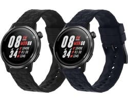 kwmobile 2x horlogebandjes geschikt voor COROS PACE 2 / APEX (42mm) bandje - Smartwatch bandjes van TPU - Activity tracker horloge band in zwart / donkerblauw
