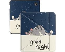 Hoes Geschikt voor Kobo Libra Colour Hoesje Bookcase Cover Hoes Trifold - Hoesje Geschikt voor Kobo Libra Colour Hoes Cover Case - Kat