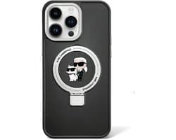 Karl Lagerfeld - Ring Stand MagSafe Etui - Zwart - iPhone 13 Pro - Hoogwaardige Bescherming