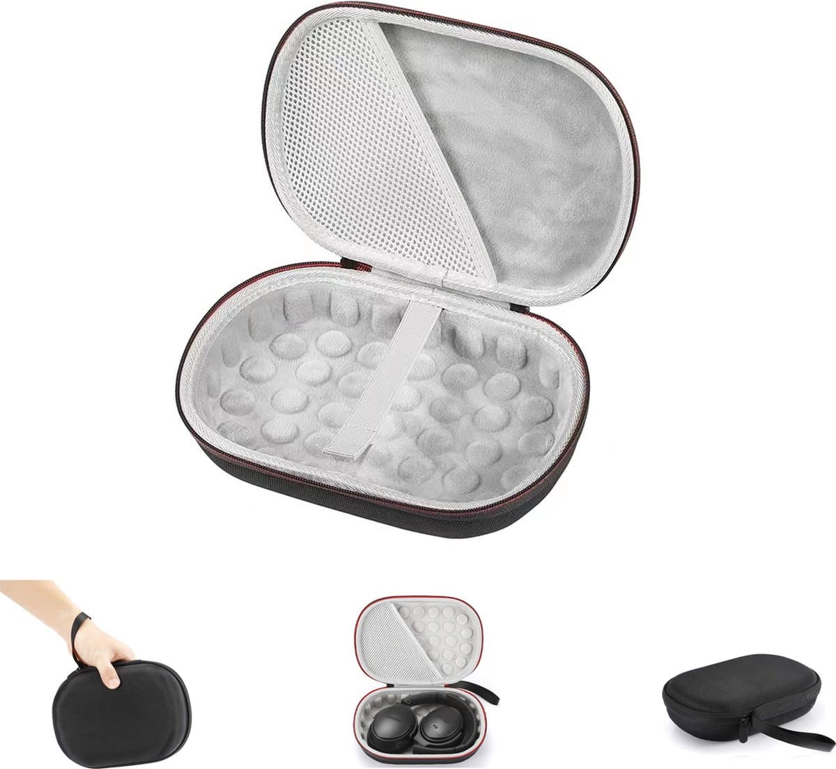 Harde koffer Geschikt voor Bose QuietComfort 35 (serie II), QC35, QC25, QC15 draadloze hoofdtelefoonaccessoires. Reistas voor opbergruimte - Zwart — afbeelding 1