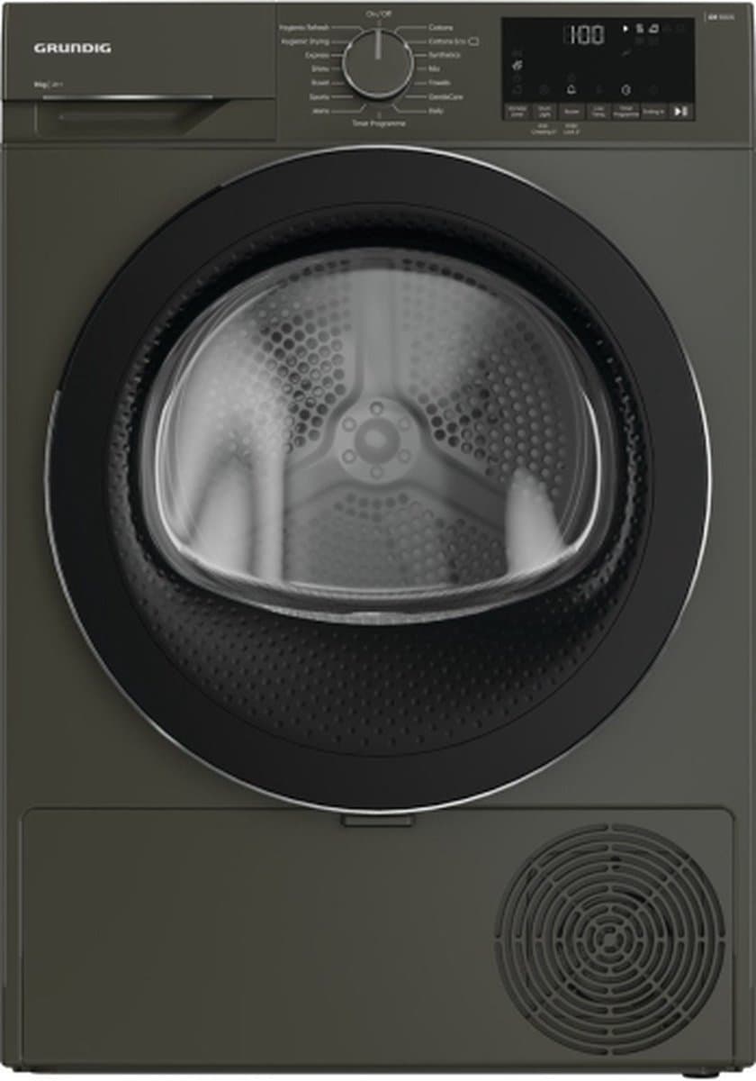 GRUNDIG GT5P6923M0 WARMTEPOMPDROGER ANTRACIET - 9KG — afbeelding 1