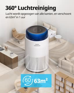 Coway Airmega 100 Luchtreiniger - Air Purifier - 244 m³/u - HEPA filter + koolstoffilter - Verwijdert tot 99,97% van fijne en ultrafijne deeltjes - Tegen stof, pollen en allergenen - Fluisterstil (20 dB) - ECARF gecertificeerd — thumbnail 6