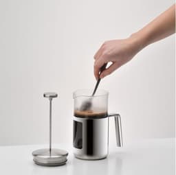Kult Coffeepress 1l French Press koffiemaker - 6 kopjes - glas en Cromargan roestvrij staal - vaatwasmachinebestendig stainless steel press — thumbnail 4