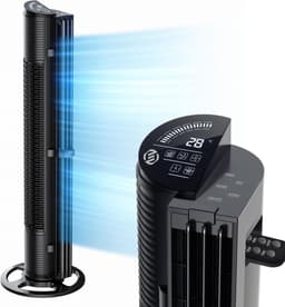 Equivera Torenventilator - Staande Ventilator met Afstandsbediening - Kolomventilator - Verschillende Snelheden - Timer - Ventilator Staand — thumbnail 1