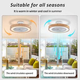 Plafondventilator met Licht en Afstandsbediening - Traploos en Stil met 6 Snelheden - Voor Winter en Zomer — thumbnail 5