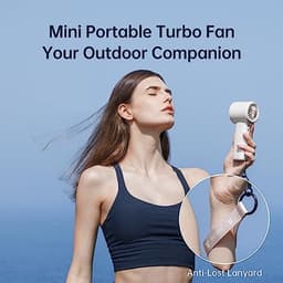 Draagbare Mini Turbo Ventilator met Instelbare Snelheid en Digitale Display - Oplaadbaar en Compact voor Reizen en Buitenshuis — thumbnail 4