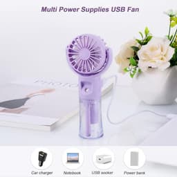 Draagbare Handventilator met Waterbatterij en Oplaadbare USB - Mini Ventilator met 4 Snelheden voor Buiten en Reizen — thumbnail 5