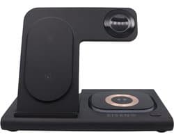 EISENZ A80 4-in-1 Magnetische Draadloze Oplader – Opvouwbaar Oplaadstation Geschikt voor iPhone, Apple Watch & AirPods met Nachtlamp