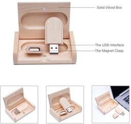 Externe USB schijf met houten behuizing en opslagcapaciteit tot 64 GB — thumbnail 2