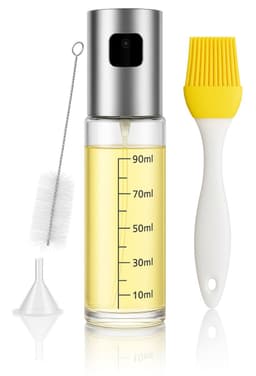 Darenci Oliesprayer RVS – 100ml Olieverstuiver & Oliespuit – Olijfolie Spray voor Koken, BBQ, Airfryer, Salades – Navulbare Oliespray Fles – Inclusief Trechter & Schoonmaakborstel — thumbnail 1