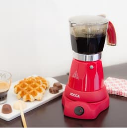 Jocca Elektrische Italiaanse Koffiemaker 6 kopjes – 360° draaibasis, draadloze karaf – Rood - 5449R — thumbnail 2