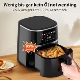Compacte AirFryer 4.3 Liter met Digitale Touch Display, 1500 Watt en 8 Voorinstellingen — thumbnail 7