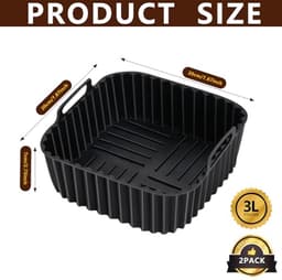 Herbruikbare Siliconen Vorm voor Airfryer - 20 x 20 cm - 2 Stuks — thumbnail 7