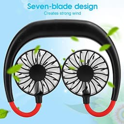 Draagbare Hangende Nekventilator met 3 Snelheden - USB Oplaadbare Mini Ventilator voor Thuis en Buiten — thumbnail 2