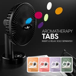 Draagbare Clipventilator - Oplaadbare 10 Uur Batterij - 360° Rotatie en 90° Kantelbaar - Voor Kinderwagen, Bureau of Nachtkastje - Met Aromatherapie en LED-Lamp — thumbnail 4
