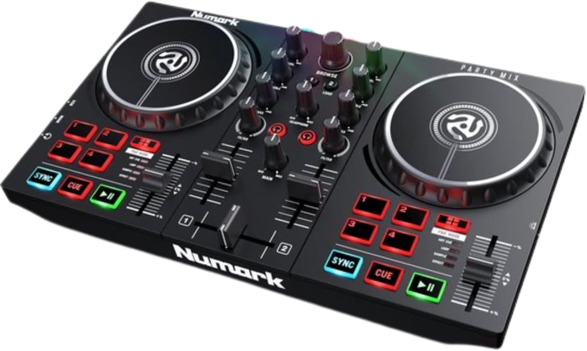Numark Party Mix II - DJ-controller / DJ-set voor beginners met ingebouwde DJ-verlichting en DJ-mixer voor Serato DJ Lite — afbeelding 1