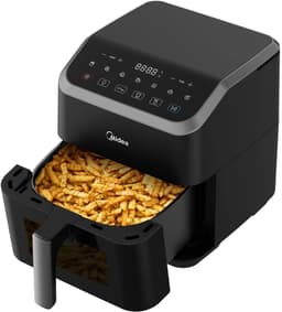 Midea airfryer MF-CY55K - Midea Heteluchtfriteuse - 5L Inhoud - HeatXpress Technologie - Energie- en Tijdsbesparing met 7 Voorinstellingen - Kijkvenster & Licht - Antiaanbaklaag - Zwart — thumbnail 4
